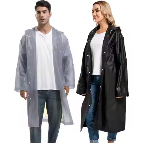 Disposable Adults Reusable Raincoats,Waterproof Rain Ponchos,Adults-Reusable Emergency Raincoats wit