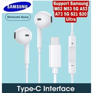 (Support Note 20 10/S20 S21 Ultra)Samsung Note 21 20 10 plus S21 S20 A73 A53 A33 5G Z FLIP 2 3 4 Type C Music Stereo Earphone Handsfree with Remote Mic For Gaming HEADSET FOR OPPO RENO VIVO XIAOMI