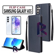Flip COVER SAMSUNG GALAXY A55 5G FLIP WALLET LEATHER PREMIUM LEATHER COVER Open Close Casing HP FLIP CASE SAMSUNG A55 5G