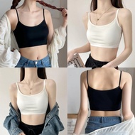 Evelyn Short Crop Top Soft Fabric Comfortable To Wear Very Good Solid Color Spaghetti Strap Casual S