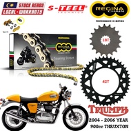 TRIUMPH 900cc THROXTON Full Set Regina TOURING STREET Chain 525 ZRT Steel Sprocket Sets