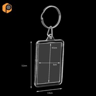 [prettyia] 30X Acrylic Rectangle Keychain Blank Insert Photo Picture Frame 5.2x3.4cm