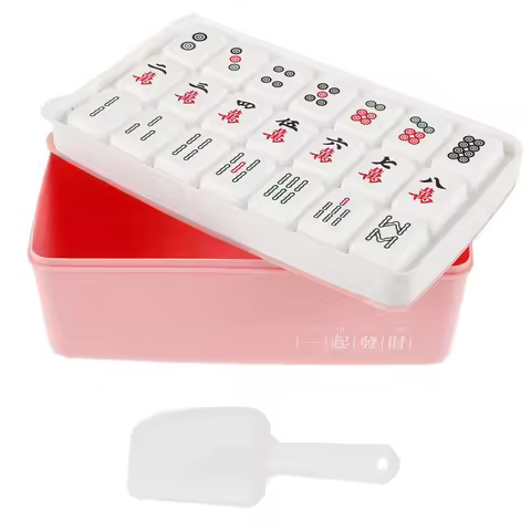 Mahjong Cube Mold Storage Box Tray Household Reusable Plastic Easy Release Freezer Maker Summer Ice 