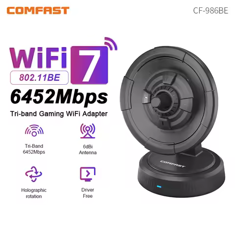 Comfast BE6500 WiFi 7 USB WiFi Adapter 6500Mbps USB3.0 802.11BE WiFi Dongle 2.4G/5G/6GHz Network Car
