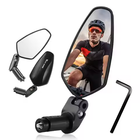 1pc Bicycle Rearview Mirror Adjustable Handlebar Mirror Safety Wide Range Back Sight Cycling Accesso