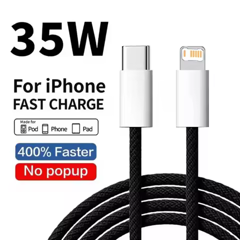 35W Nylon Braided Fast Charging PD Cable For iPhone 13 14 Pro Max 11 12 Mini X XR XS Max 8 Plus SE U