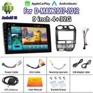 9 นิ้ว 2 Din Android 13 รถวิทยุบลูทู ธ อัตโนมัติสำหรับ Isuzu D-Max DMAX 2007-2012 2Din จอติดรถยนต์ ป