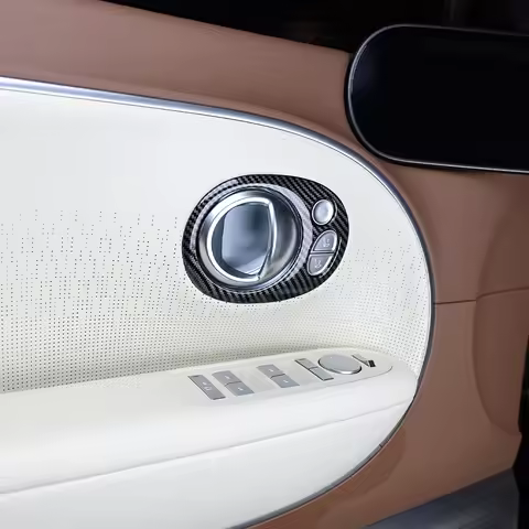 For Hyundai IONIQ 9 Carbon Fiber Inner Door Bowl Handle Frame Cover LHD Interior Accessories