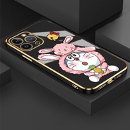 For Xiaomi Mi 10 Lite Xiaomi Mi 11 Lite Xiaomi Mi 11T Pro Xiaomi Mi 9 Luxury Cute Cartoon Rabbit Doraemon Plating Phone Case Soft TPU Back Cover