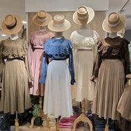 [READY] 100% IMPORT BANGKOK THAILAND BLOUSE TOP CORDUROY TOP LACE LONG SLEEVE LACE COLLAR HIJAB FRIE