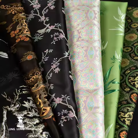 Imitation Song Brocade Jacquard Fabric for National Style Vest Jacket Hanfu Skirt Design Fashion Clo