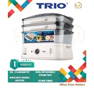 Trio 25L Electric Food Steamer with 2 Tier Laksam Tray TLFS 102 TLFS-102