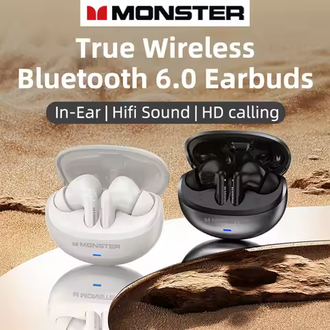 Monster MQT39 Gaming Earphone Ture Wireless Bluetooth 6.0 Headphones Low Latency Noise Reduction Ear