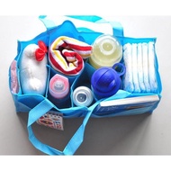 F1MY Mother Diapers Bag Travel Outdoor Portable Nappy Storage Tote Bag Blue & Pink f1my