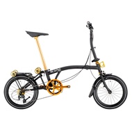 Foldable Bicycle (Tri-Fold) ROYALE EX M10 16in 10spd - Matt Black