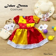 Azzafran - Costume Dress Unique Children's Satin Dress with Clown & Carnival Theme