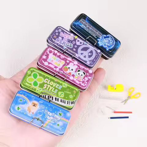 New Mini Writing Case 1/12scale Miniature Dollhouse Simulation Pencil Case Storage Box Model for Bly