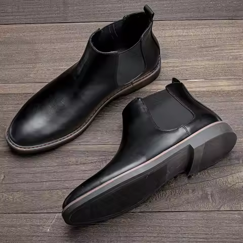 40~46 Chelsea Boots Men 2024 Brand Comfortable Fashion Leather Men Boots