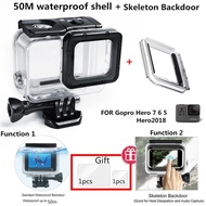 【Worth-Buy】 Suptig 50m Underwater Diving Waterproof Housing Case Open Back Cover For Gopro Herohero 7 Black For Go Pro Hero6 5 Camera