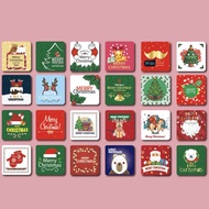 Lively 【Xmas】24 Designs Christmas Card Mini Merry Christmas Card with Envelope Xmas Gift Party Supplies