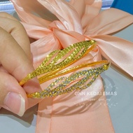 EMAS 375 GELANG TANGAN PATTERN FEYSEN 375GOLD BANGLE