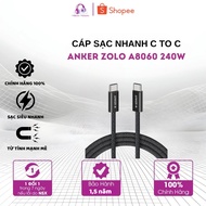 ANKER Zolo A8060 240W C to C Fast Charging Cable – 1M Long Cord, Super Durable, Extremely Fast Charg