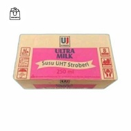 Susu ultra milk strawberry kemasan 250ml 1dus/karton