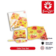 Sunlife Cake Tray Set Desert Plate + 6pcs Small Cake Plates Cake Stand