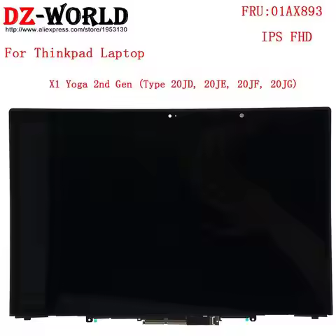 IPS FHD LCD Touch Screen Display For Lenovo Thinkpad X1 Yoga 2nd Gen 2 Laptop 01AX893 01AX894 01LV99