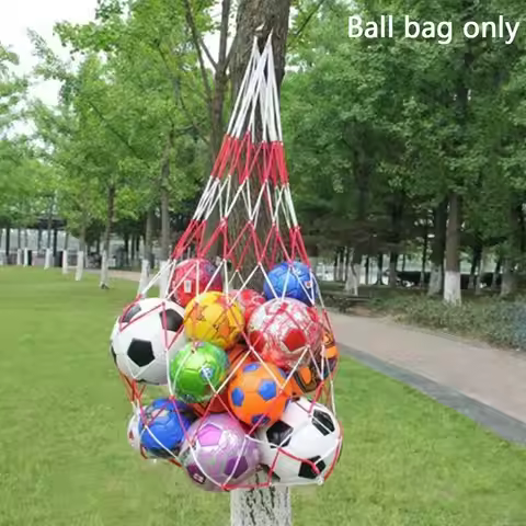 Portable Large Ball Pocket Bold Volleyball Football Stitching And Mesh Net Bag Basketball Red Sports