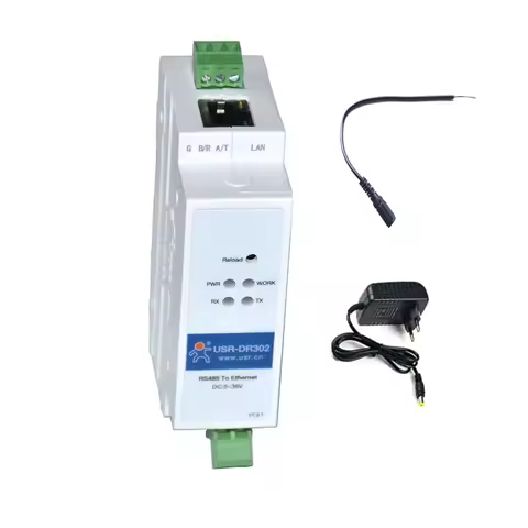 USR-DR302 DIN-Rail RS485 Serial to Ethernet Converter Bidirectional Transparent Transmission Between