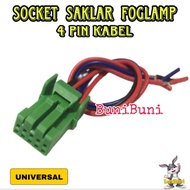 TOMBOL Foglamp Switch SOCKET - Fitting SOCKET For Car Foglamp Switch/Button With Universal Cable