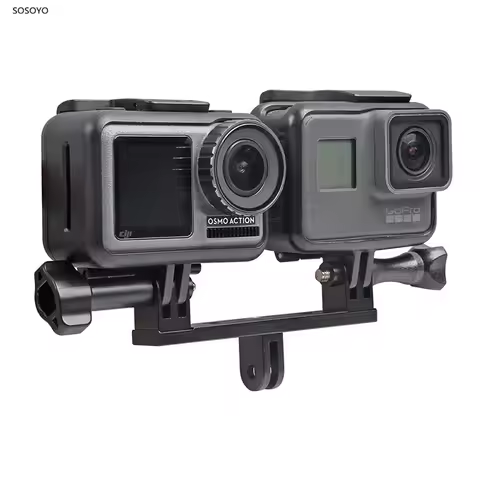 Metal Double Dual Bracket Tripod Holder Handle With Screw Mount Adapter For Gopro Hero 8 7 6 5 Xiaom