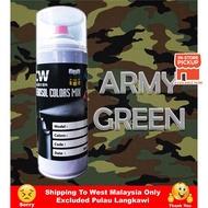 [ Army Green 370ml 2K Paint ] CW Aikka DIY Spray Bottle Can Cat Aerosol Hijau Army Green Kuning 兵青色 