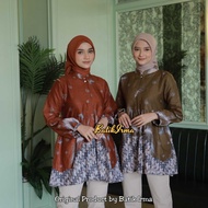 Batik Wanita Modern Atasan Batik Blouse Lengan Panjang Motif
