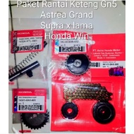 Package of 4 items of GN5 timing chain set + eccentric gear + timing flute + oil pump gear Honda Sup