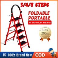 4/5/6 Tier Foldable Household Ladder Folding Ladder Herringbone Thickened Pedal Steel Pipe Ladder 折疊