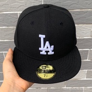 Flat edge Los Angeles Dodgers baseball cap MLB 59Fifty fully enclosed female classic Dodgers la hat 