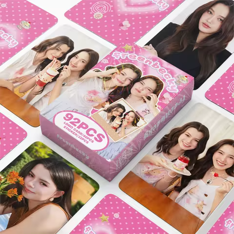 92PCS Thai GL Star FreenBecky Lomo Cards Set 60Pcs Collectible Photo Cards + 32Pcs Mini Stickers For