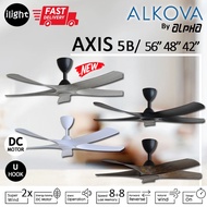 Alkova (ALPHA) AXIS/5B 56” 48” 42” Inches DC Motor Remote Ceiling Fan