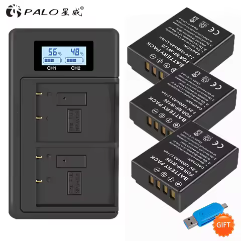 PALO 1200mAh NP-W126 NP W126 NP-W126S W126S Battery + LED Dual Charger for Fuji X-Pro1 XPro1 X-T1 XT