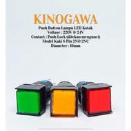 TOMBOL Push Button LED Light Box 16mm 8ft Push Lock Kinogawa - Box ON-OFF Button