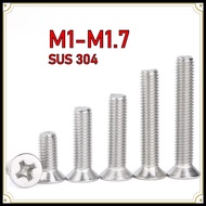 [XXX-WJ] 304 Stainless Steel Phillips Flat Head Screw Countersunk Head Screw M1/M1.2/M1.4/M1.6/M1.7