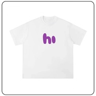 20262025New Style Fun Design hi Printed Heavy Short-Sleeved T-Shirt Couple Same Style Summer Thin St