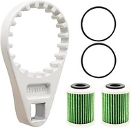 Fuel Filter Water Separator Wrench and 2 PCS Fuel Filter Elements with O-rings Compatible with Yamah