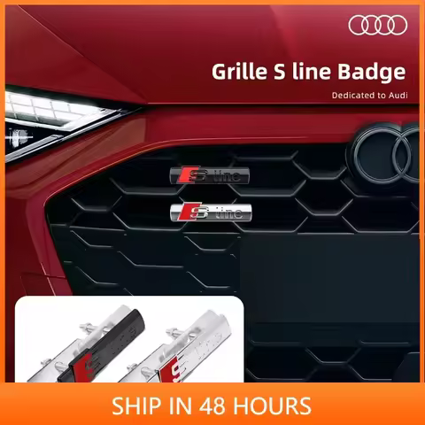 1pc Car Front Grille Emblem Badge Decal Accessories for Audi Sline S7 S8 A4L SQ5 SQ7 S3 S4 S5 A6L A1