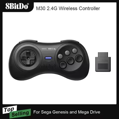 8BitDo M30 2.4G Wireless Gamepad Controller for the Original Sega Genesis and Sega Mega Drive - Sega
