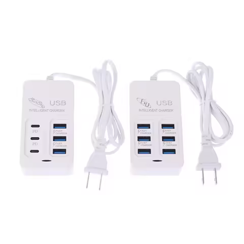 Charger Power Hub 35W PD, 6-Port Fast Mobile Phone Charging, Type-C US Plug Adapter 1PC