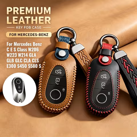 For Mercedes Benz C E S Class W206 W223 W214 GLA GLB GLC CLA CLS E300 S450 S580 S Leather Car Key Ca