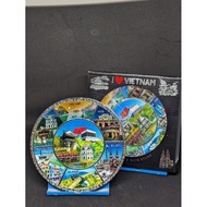 Plate of 7 scenes displaying Vietnamese scenes - Vietnamese souvenirs